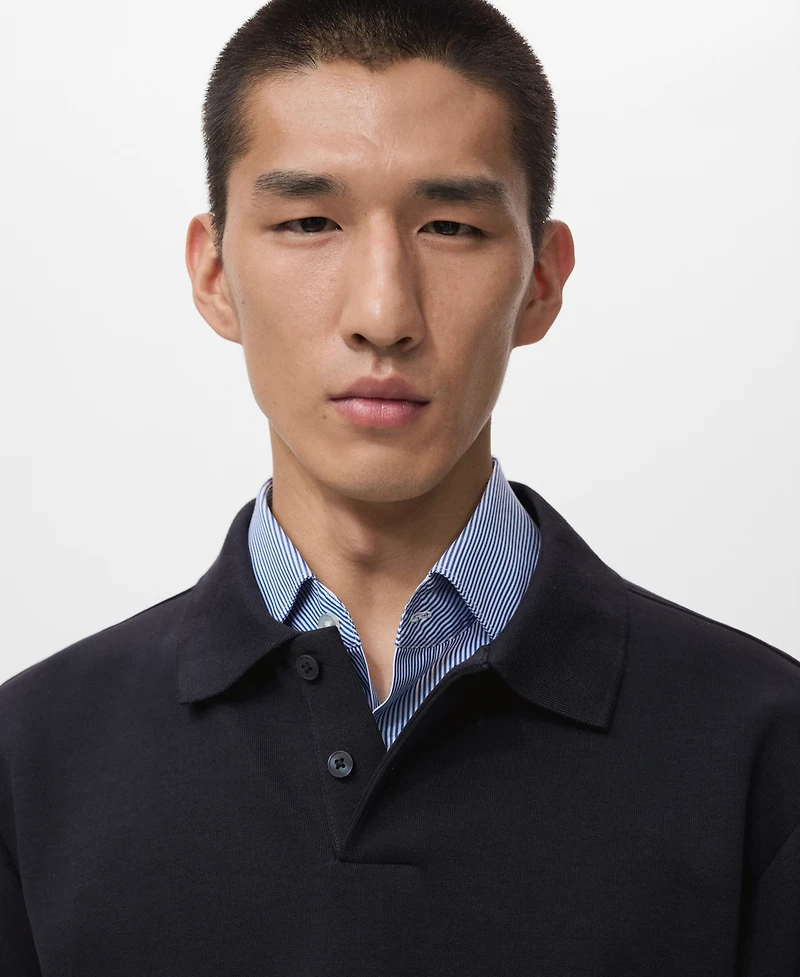 Mango Men's Regular-Fit Polo Sweatshirt