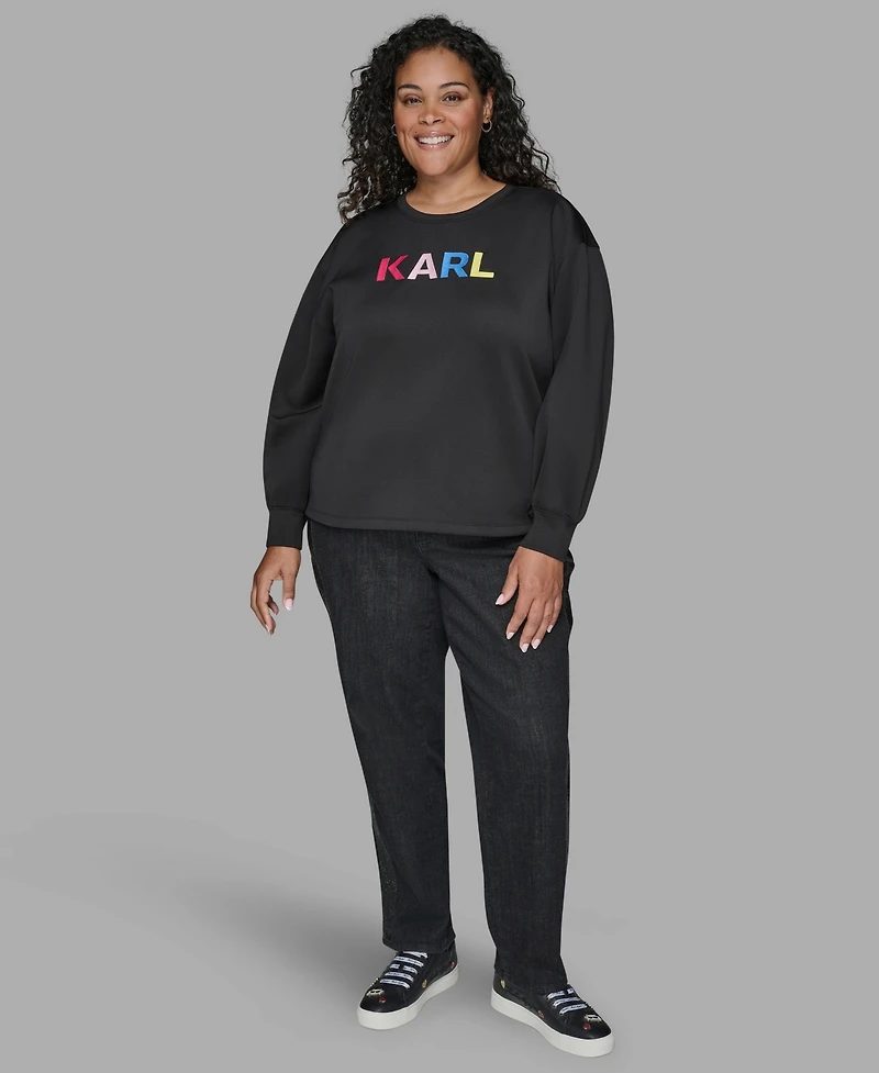 Karl Lagerfeld Paris Plus Embroidery Pull-On Top