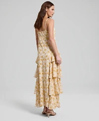 And Now This Women's Ruffled Lace-Trim Maxi Dress, Macy's Exclusive