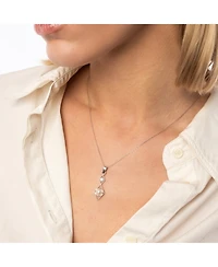Spero London Sterling Silver Rhombus 3D Pearl Necklace