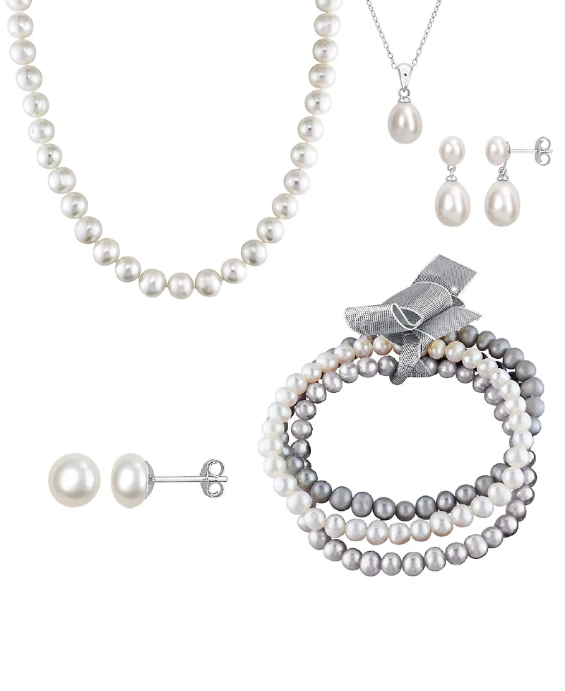 Macy's 5-Pc. Freshwater Pearl Jewelry Set in Sterling Silver