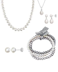 Macy's 5-Pc. Freshwater Pearl Jewelry Set in Sterling Silver