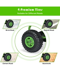 Sugift 4 Wheel Pedal Powered Ride On Car with Adjustable Seat