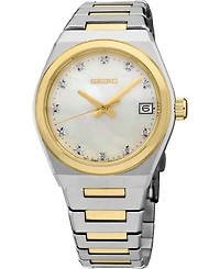 Seiko Women's Diamonds Quartz Silver Stainless Steel Watch, 34mm