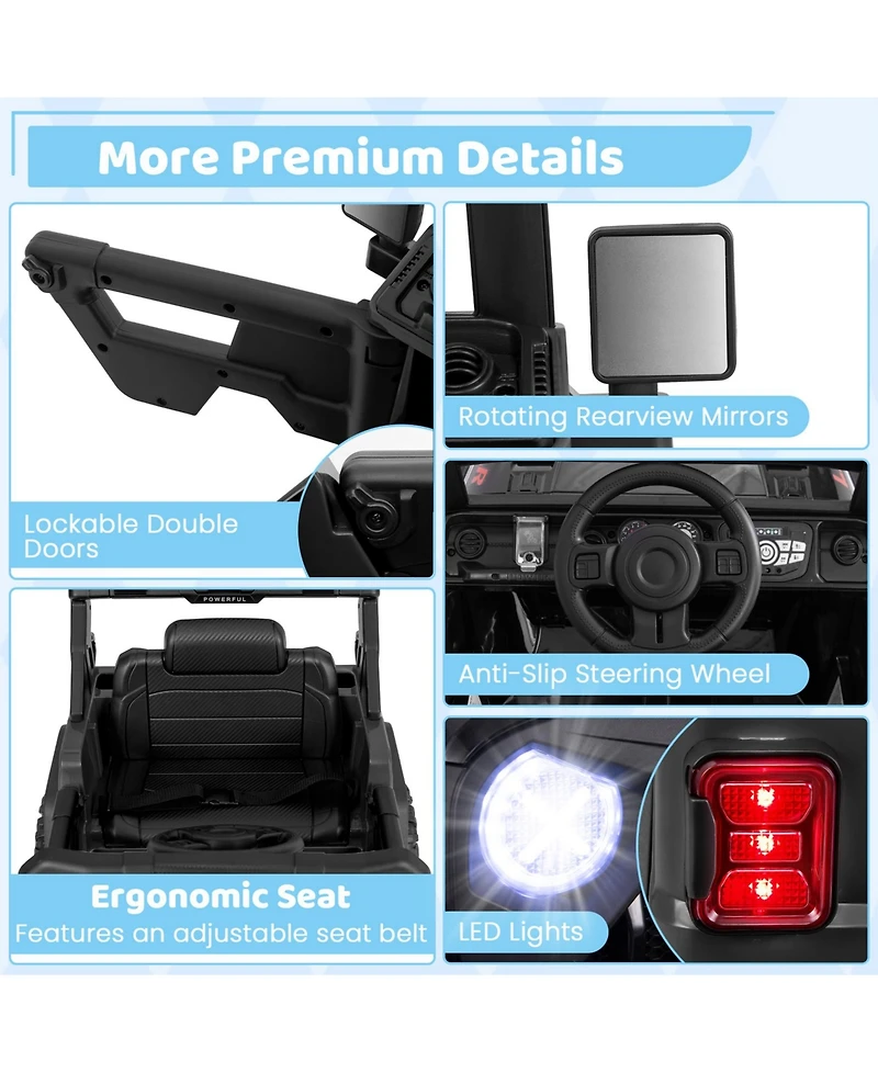 Sugift 12V Electric Kids Ride on Truck with Remote Control and Music-Black