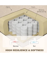 Homcom Accent Chair Button-Tufted Armchair with Wingback Round Arms