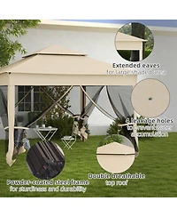 Outsunny 11' x Pop-Up Gazebo Canopy with Carrying Bag