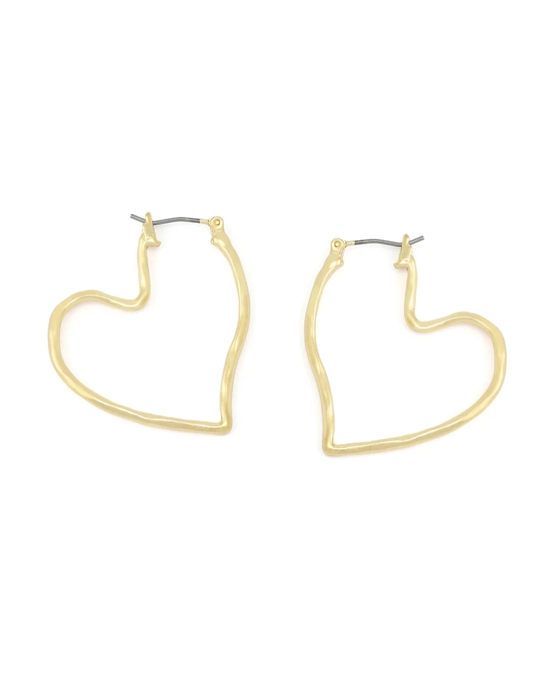 Robert Lee Morris Soho Gold Heart Hoop Earrings