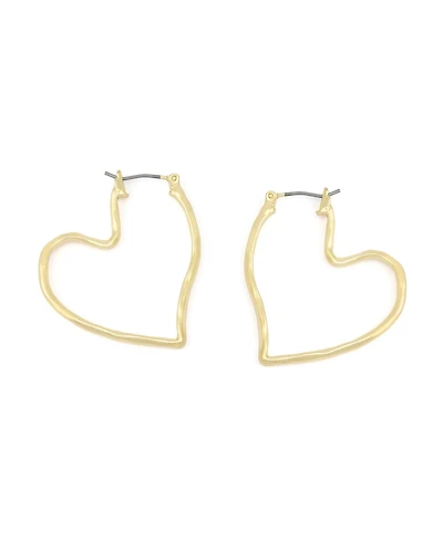 Robert Lee Morris Soho Gold Heart Hoop Earrings