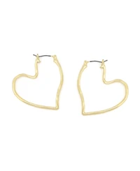 Robert Lee Morris Soho Gold Heart Hoop Earrings