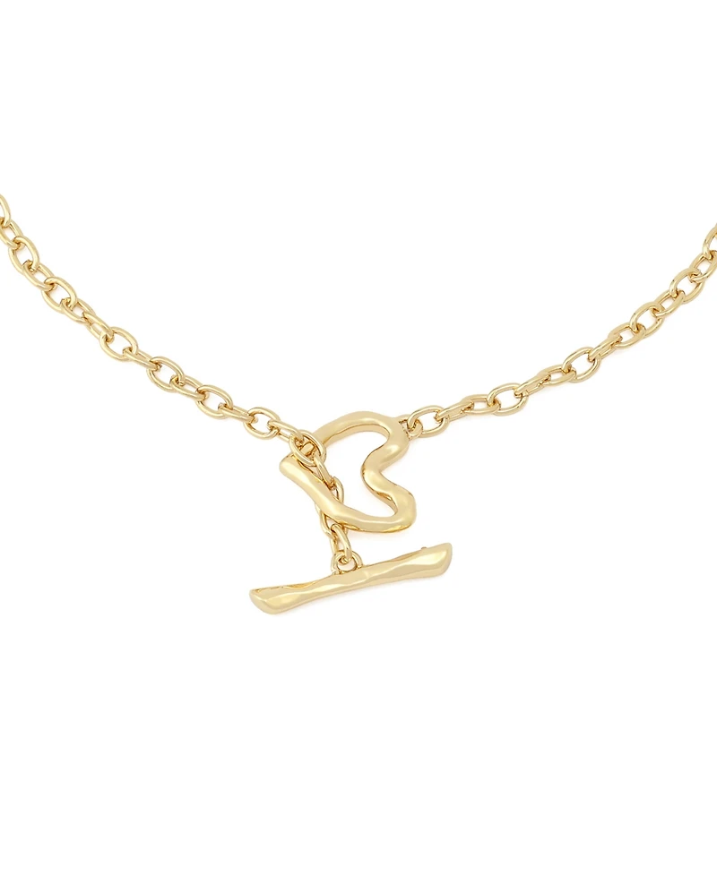 Robert Lee Morris Soho Gold Heart Pendant Toggle Necklace