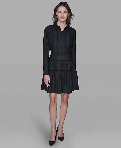Karl Lagerfeld Paris Women's Collared Shirt Dress