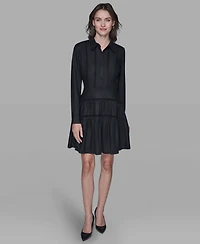 Karl Lagerfeld Paris Women's Collared Shirt Dress