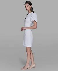 Karl Lagerfeld Paris Women's Puff-Sleeve Floral Dress