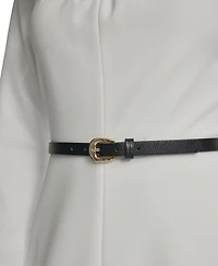 Calvin Klein Women's Belted Bell Sleeve Crewneck Dress