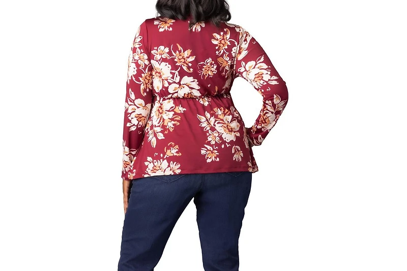 Kiyonna Women's Plus Abigail Long Sleeve Twist Top