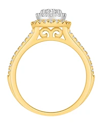 Macy's Diamond Halo Cluster Engagement Ring (1/2 ct. t.w.) in 14k Yellow Gold