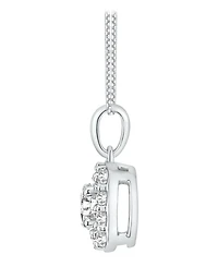 Macy's Diamond Square Halo Pendant Necklace (3/4 ct. t.w.) in 14k White Gold
