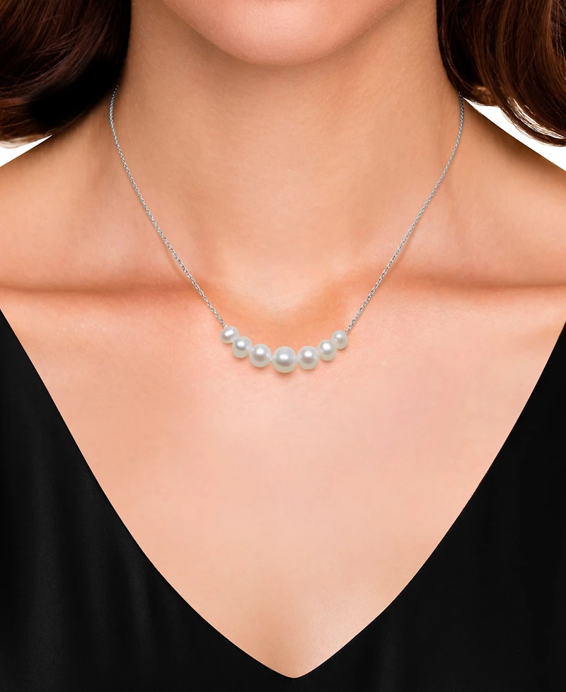 Belle de Mer Cultured Freshwater Pearls (4-7mm) in Sterling Silver Necklace