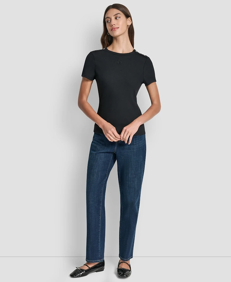 Dkny Jeans Petite Crewneck Short-Sleeve T-Shirt