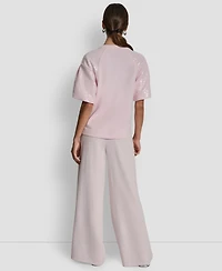 Dkny Jeans Petite Sequin Puff-Sleeve Sweatshirt