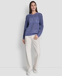 Dkny Jeans Petite Long-Sleeve Crewneck Sweater