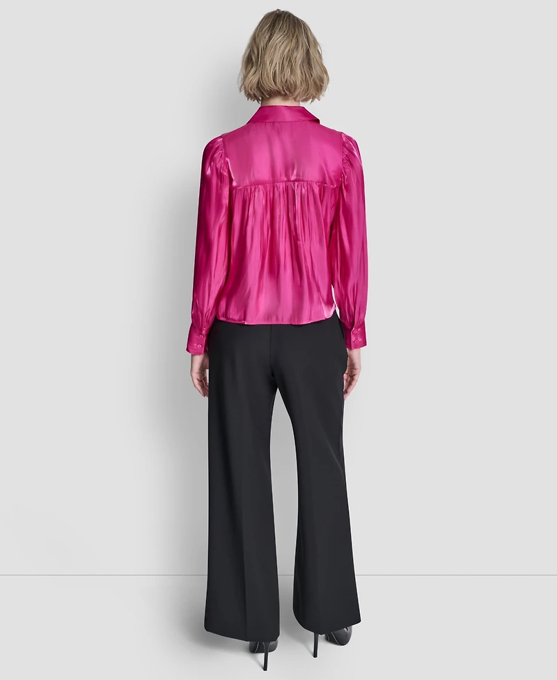 Dkny Petite Balloon-Sleeve Blouse