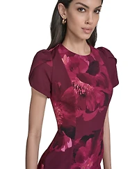 Calvin Klein Women's Crewneck Short-Sleeve Midi Dress