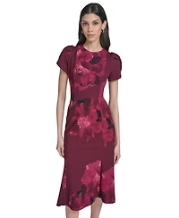 Calvin Klein Women's Crewneck Short-Sleeve Midi Dress