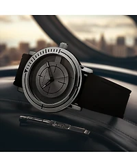 Stuhrling Men s Sniper 3915 Quartz Aviator Watch 42mm, Crosshair Target Dial, Rubber Strap, 5 Atm