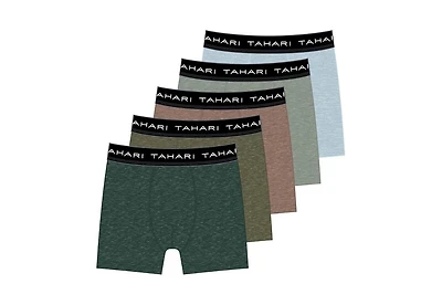 Tahari Boys 5-Pack Solid Color Cotton Boxer Briefs with Logo Waistband