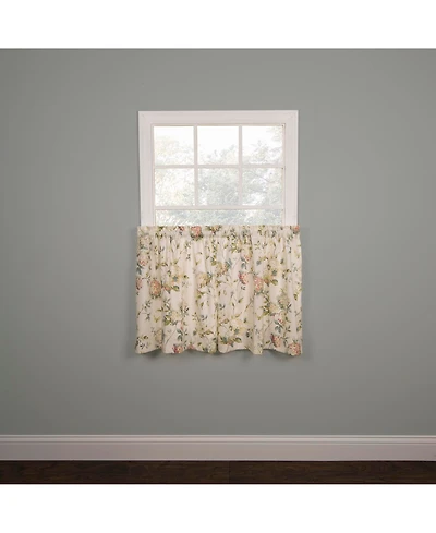 Ellis Curtain Abigail Design Printed Room Darkening Window Rod Pocket Pair Set With 2 Tiers - 2-Piece - 56x24", Multi