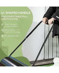 Outsunny 46L Lawn Roller, Push/Tow Behind Sod Roller with U Shaped Handle