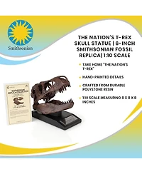 Master Replicas The Nation's T-Rex Skull Statue | Smithsonian Fossil Replica | 6-Inch Tall Tyrannosaurus Rex Desk Statue | 1:10 Scale