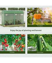 Outsunny Walkin house 10' x 3' x 7', Zipper Windows, Doors,