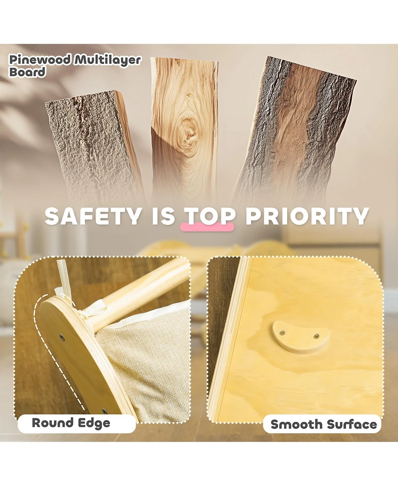 Qaba 4 In 1 Toddler Indoor Climbing Toy Set with Arch, Ramp & Cushion