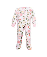 Hudson Baby Girls Fleece Sleep and Play, Family Floral, 0-3 Months
