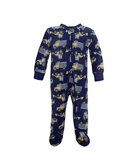 Hudson Baby Boys Fleece Sleep and Play, Construction Trucks, 0-3 Months