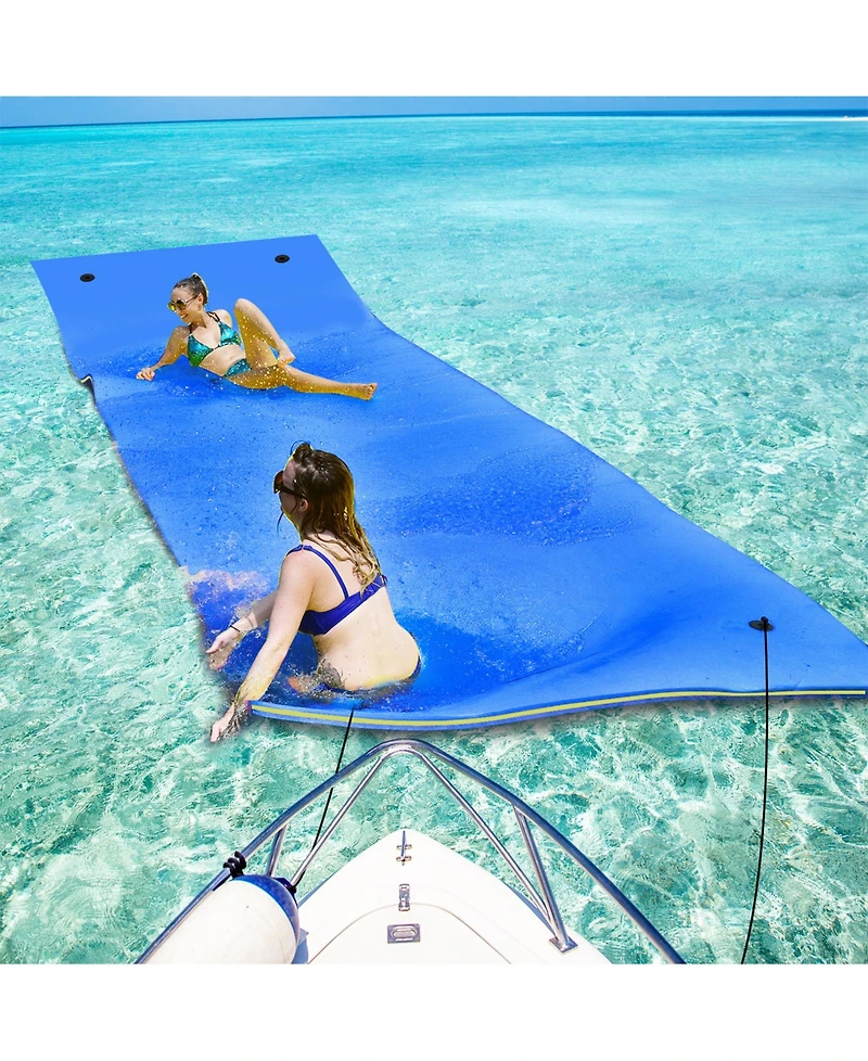 Sugift 3 Layer Water Pad Foam Mat-Blue