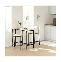 Slickblue Counter Height Bar Table – 1 Pc, Wood & Metal, Footrest, Rectangular Dining Table