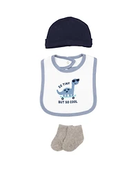 Hudson Baby Boys Cotton Layette Set, Cool Skateboard Dino, 9-12 Months