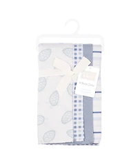 Hudson Baby Cotton Flannel Burp Cloths 4-Pack, Little Sea Turtle, One Size