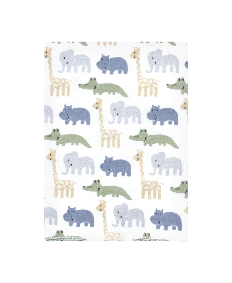 Hudson Baby Cotton Flannel Burp Cloths 12-Pack Bundle, Wild Leaf Safari, One Size