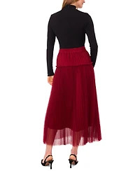 Vince Camuto Women's Pleated Pull On Midi Skirt