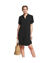 ellos Women's Button Front Linen Shirtdress