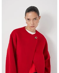 Hush Women's Wool Double Faced Collarless Jacket