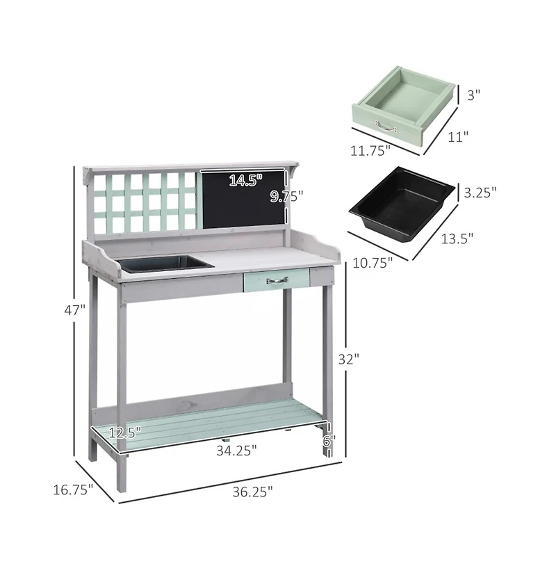 Garden Potting Table with Open Shelves for Easy Access