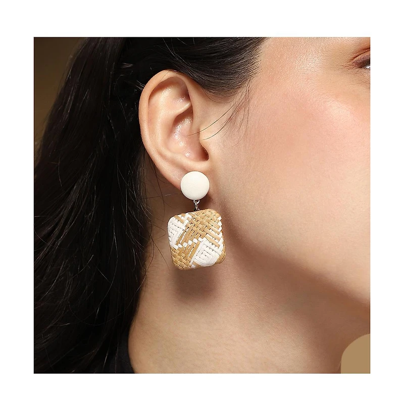 Women's The Rattan Drop Earrings - Tan Brown