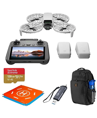 Dji Flip Drone Fly More Combo with Rc 2 Remote Controller + Backpack + Sd Card + Landing Pad, Card Reader