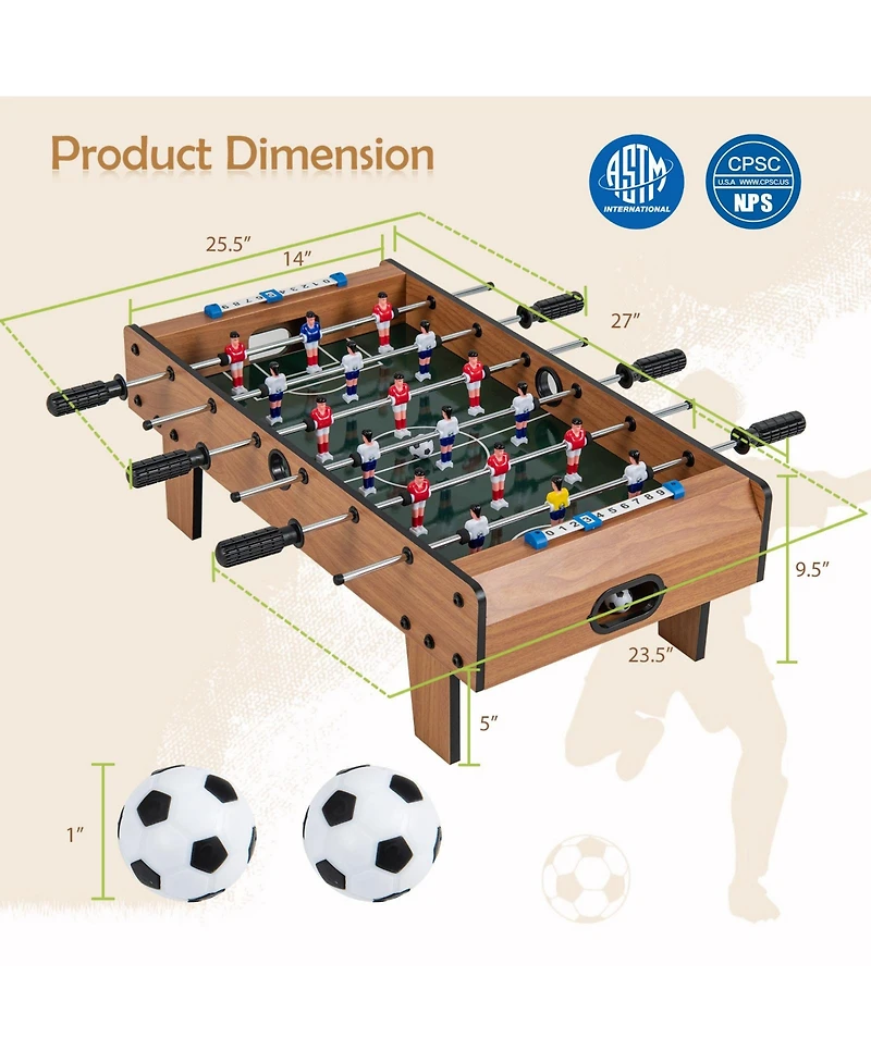 Sugift 27 Inch Foosball Table Mini Tabletop Soccer Game